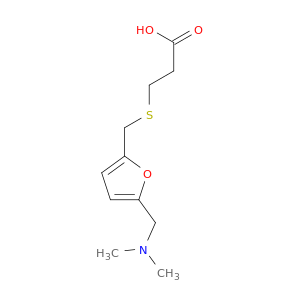 Propanoic acid, 3-[[[5-[(dimethylamino)methyl]-2-furanyl]methyl]thio]-