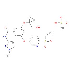 (S)-3-((6-(乙基磺酰基)吡啶-3-基)氧基)-5-((1-羟基丙-2-基)氧基)-N-(1-甲基-1H-吡唑-3-基)苯甲酰胺甲磺酸盐