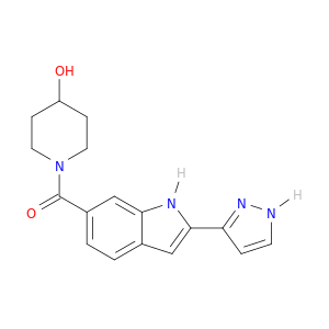 4-Piperidinol, 1-[[2-(1H-pyrazol-3-yl)-1H-indol-6-yl]carbonyl]-