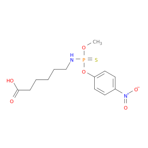 Hexanoic acid, 6-[[methoxy(4-nitrophenoxy)phosphinothioyl]amino]-