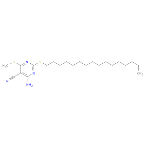 5-Pyrimidinecarbonitrile, 4-amino-2-(hexadecylthio)-6-(methylthio)-