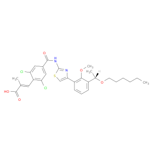 (2E)-3-[2,6-二氯-4-[[[4-[3-[(1S)-1-(己氧基)乙基]-2-甲氧基苯基]-2-噻唑基]氨基]羰基]苯基]-2-甲基-2-丙酸