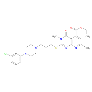 Pyrido[2,3-d]pyrimidine-5-carboxylicacid,2-[[3-[4-(3-chlorophenyl)-1-piperazinyl]propyl]thio]-3,4-dihydro-3,7-dimethyl-4-oxo-,ethyl ester