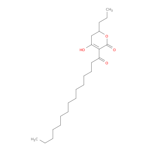 2H-Pyran-2-one, 5,6-dihydro-4-hydroxy-3-(1-oxopentadecyl)-6-propyl-