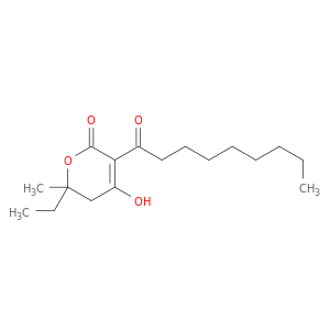 2H-Pyran-2-one, 6-ethyl-5,6-dihydro-4-hydroxy-6-methyl-3-(1-oxononyl)-