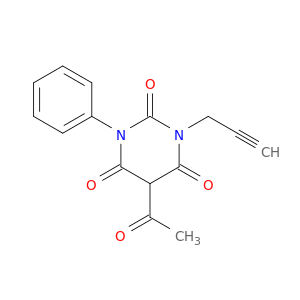 2,4,6(1H,3H,5H)-Pyrimidinetrione, 5-acetyl-1-phenyl-3-(2-propynyl)-