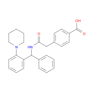 4-[2-oxo-2-({phenyl[2-(piperidin-1-yl)phenyl]methyl}amino)ethyl]benzoic acid