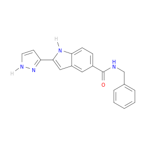 1H-Indole-5-carboxamide, N-(phenylmethyl)-2-(1H-pyrazol-3-yl)-