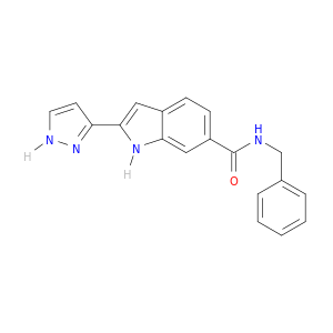 1H-Indole-6-carboxamide, N-(phenylmethyl)-2-(1H-pyrazol-3-yl)-