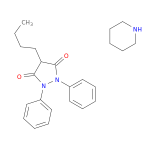4-butyl-1,2-diphenyl-3,5-pyrazolidinedione compd. with piperidine(1:1)