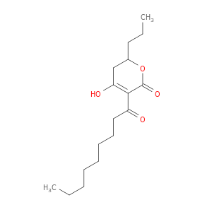 2H-Pyran-2-one, 5,6-dihydro-4-hydroxy-3-(1-oxononyl)-6-propyl-