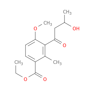 Benzoic acid, 3-(3-hydroxy-1-oxobutyl)-4-methoxy-2-methyl-, ethyl ester