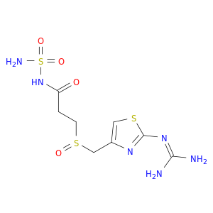 3-[2-(DIAMINOMETHYLENEAMINO)-1,3-THIAZOL-4-YLMETHYLSULPHINYL]-N-SULPHAMOYLPROPANAMIDE