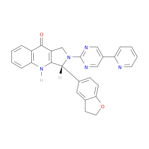 9H-PYRROLO[3,4-B]QUINOLIN-9-ONE, 3-(2,3-DIHYDRO-5-BENZOFURANYL)-1,2,3,4-TETRAHYDRO-2-[5-(2-PYRIDINYL)-2-PYRIMIDINYL]-, (3R)-