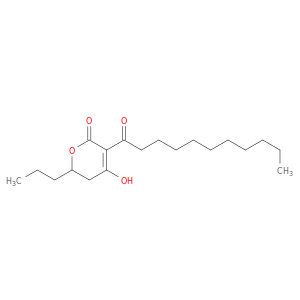 2H-Pyran-2-one, 5,6-dihydro-4-hydroxy-3-(1-oxoundecyl)-6-propyl-