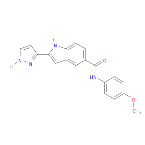 1H-Indole-5-carboxamide, N-(4-methoxyphenyl)-2-(1H-pyrazol-3-yl)-