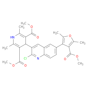 3,5-Pyridinedicarboxylicacid,4-[2-chloro-6-[4-(methoxycarbonyl)-2,5-dimethyl-3-furanyl]-3-quinolinyl]-1,4-dihydro-2,6-dimethyl-,3,5-dimethyl ester