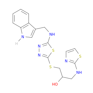 1-[[5-(1H-INDOL-3-YLMETHYLAMINO)-1,3,4-THIADIAZOL-2-YL]SULFANYL]-3-(1,3-THIAZOL-2-YLAMINO)PROPAN-2-OL