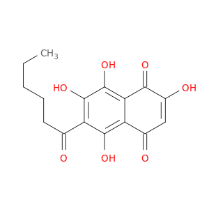 1,4-Naphthalenedione, 2,5,7,8-tetrahydroxy-6-(1-oxohexyl)-