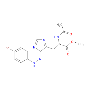 METHYL 2-ACETAMIDO-3-[(5E)-5-[(4-BROMOPHENYL)HYDRAZINYLIDENE]IMIDAZOL-4-YL]PROPANOATE