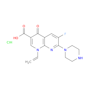 1,8-Naphthyridine-3-carboxylicacid, 1-ethenyl-6-fluoro-1,4-dihydro-4-oxo-7-(1-piperazinyl)-, hydrochloride(1:1)