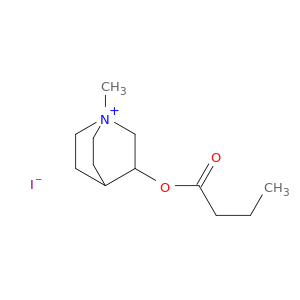 1-Azoniabicyclo[2.2.2]octane, 1-methyl-3-(1-oxobutoxy)-, iodide