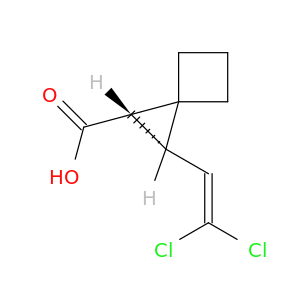 Spiro[2.3]hexane-1-carboxylic acid, 2-(2,2-dichloroethenyl)-, cis-