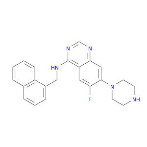 4-Quinazolinamine, 6-fluoro-N-(1-naphthalenylmethyl)-7-(1-piperazinyl)-
