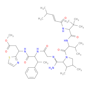 b-Alanine,N-[(2S)-1-amino-2-[(glycyl-3,3-dimethyl-L-prolyl-L-valyl)amino]-3,3-dimethylbutylidene]-3-methyl-L-valyl-(bS)-b-methyl-L-phenylalanyl-3-(2-thiazolyl)-, methyl ester,cyclic (1&reg;1')-imine, (3R)-