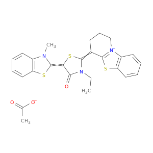 Pyrido(2,1-b)benzothiazolium, 1,2,3,4-tetrahydro-4-(3-ethyl-5-(3-methyl-2(3H)-benzothiazolylidene)-4-oxo-2-thiazolidinylidene)-, acetate