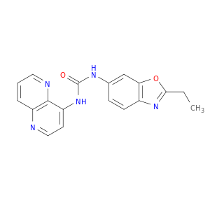 N-(2-ETHYL-6-BENZOXAZOLYL)-N'-1,5-NAPHTHYRIDIN-4-YL-