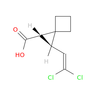 Spiro[2.3]hexane-1-carboxylic acid, 2-(2,2-dichloroethenyl)-, trans-