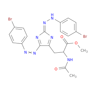 METHYL 2-ACETAMIDO-3-[(2Z)-5-(4-BROMOPHENYL)DIAZENYL-2-[(4-BROMOPHENYL)HYDRAZINYLIDENE]IMIDAZOL-4-YL]PROPANOATE