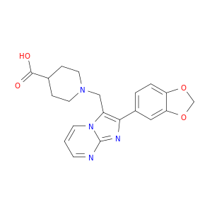 1-(2-BENZO[1,3]DIOXOL-5-YL-IMIDAZO[1,2-A]PYRIMIDIN-3-YLMETHYL)-PIPERIDINE-4-CARBOXYLIC ACID