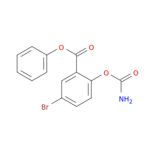 Benzoic acid,2-[(aminocarbonyl)oxy]-5-bromo-, phenyl ester