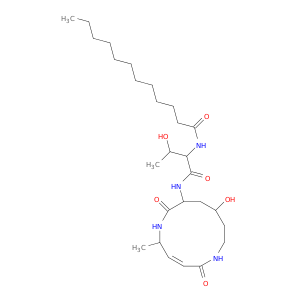 Dodecanamide,N-[2-hydroxy-1-[[(10-hydroxy-5-methyl-2,7-dioxo-1,6-diazacyclododec-3-en-8-yl)amino]carbonyl]propyl]-