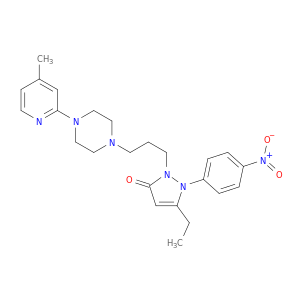 3H-Pyrazol-3-one,5-ethyl-1,2-dihydro-2-[3-[4-(4-methyl-2-pyridinyl)-1-piperazinyl]propyl]-1-(4-nitrophenyl)-