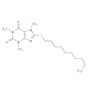 1H-Purine-2,6-dione,8-(decylthio)-3,7-dihydro-1,3,7-trimethyl-