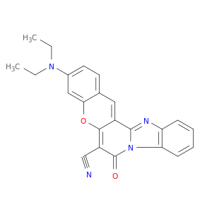 3-(diethylamino)-7-oxo-7h-(1)benzopyrano(3',2':3,4)pyrido(1,2-a)benzimidazole-6-carbonitrile