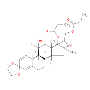 (8s,9r,10s,11s,13s,14s,16s,17r)-9-fluoro-11-hydroxy-10,13,16-trimethyl-17-[(propanoyloxy)acetyl]-6,7,8,9,10,11,12,13,14,15,16,17-dodecahydrospiro[cyclopenta[a]phenanthrene-3,2'-[1,3]dioxolan]-17-yl propanoate