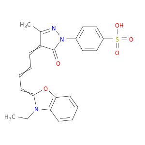 4-[4-[4-(3-乙基-2(3H)-苯并恶唑基苯)-2-丁烯-1-亚基乙烯]-4,5-二氢-3-甲基-5-氧代-1H-吡唑-1-YL]苯磺酸