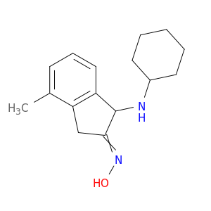 2H-Inden-2-one, 1-(cyclohexylamino)-1,3-dihydro-4-methyl-, oxime