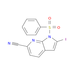 2-Iodo-1-(苯磺酰基)-1H-吡咯烷[2,3-B]吡啶-6-腈