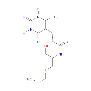 N-[1-HYDROXY-3-(METHYLSULFANYLMETHYLSULFANYL)PROPAN-2-YL]-3-(4-METHYL-2,6-DIOXO-3H-PYRIMIDIN-5-YL)PROP-2-ENAMIDE