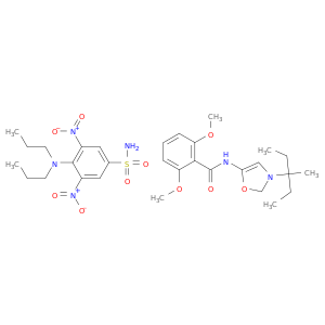2,6-dimethoxy-N-[3-(3-methylpentan-3-yl)oxazol-5-yl]benzamide; 4-(dipropylamino)-3,5-dinitro-benzenesulfonamide