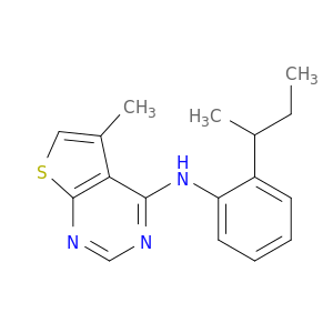 Thieno[2,3-d]pyrimidin-4-amine, 5-methyl-N-[2-(1-methylpropyl)phenyl]-