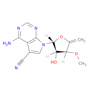 5-amino-9-[(2R,3R,4S)-3-hydroxy-4-methoxy-5-methylidene-oxolan-2-yl]-2,4,9-triazabicyclo[4.3.0]nona-1,3,5,7-tetraene-7-carbonitrile