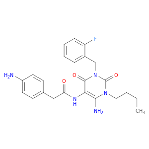 BENZENEACETAMIDE, 4-AMINO-N-[6-AMINO-1-BUTYL-3-[(2-FLUOROPHENYL)METHYL]-1,2,3,4-TETRAHYDRO-2,4-DIOXO-5-PYRIMIDINYL]-