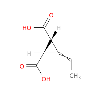 1,2-Cyclopropanedicarboxylicacid, 3-ethylidene-, trans- (8CI,9CI)