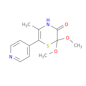 2H-1,4-Thiazin-3(4H)-one, 2,2-dimethoxy-5-methyl-6-(4-pyridinyl)-